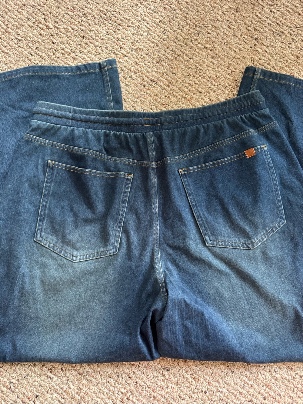 HALARA Light Blue Flex Denim Pants with Cream Drawstring - Picture 4 of 5